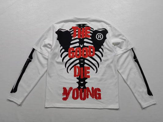 THE GOOD DIE YOUNG ANGELIC FRIEND WHITE LONG-SLEEVE