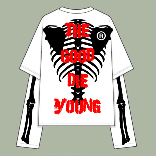 THE GOOD DIE YOUNG ANGELIC FRIEND WHITE LONG-SLEEVE